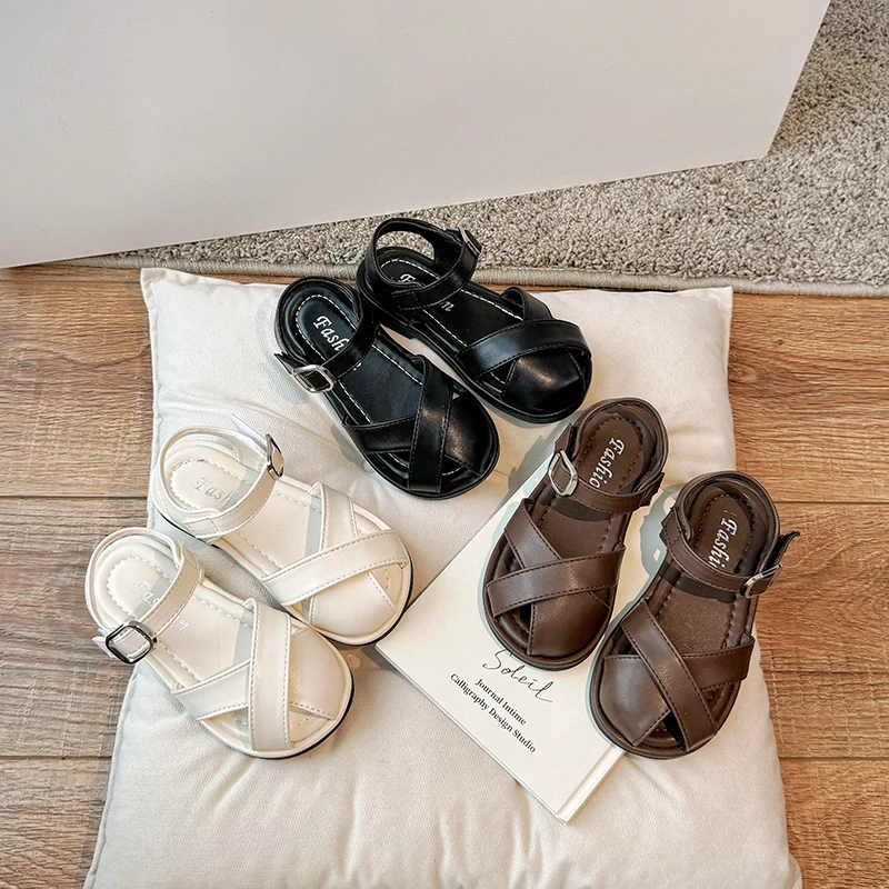 Kindermode Sandalen für Mädchen Sommer lässig Prinzessin Schuhe römisch süß atmungsaktiv weichen Strand Schuh Sandale