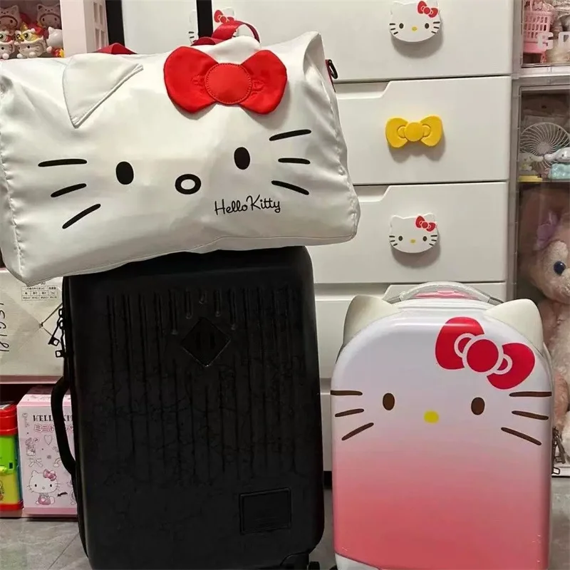 Sac de voyage à bandoulière Anime Sanurgente, Hello Kitty Cartoon, sac de capacité élevée, sacs initiés, bagages portables, sac de rangement, cadeau