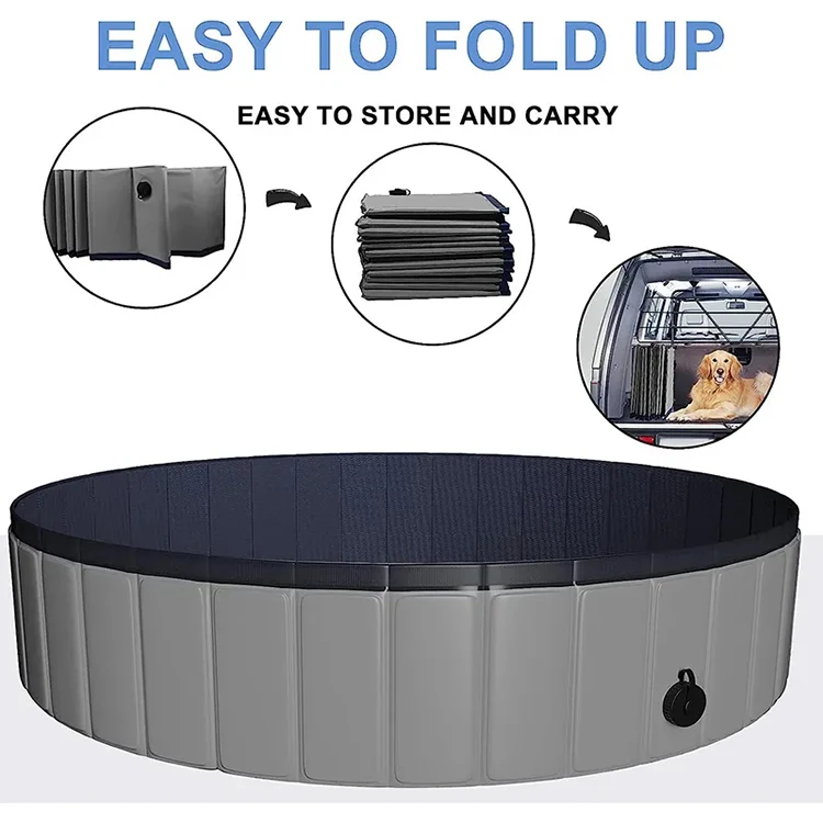 Foldable Dog Pool XXL PVC Pet Swimming Pool Portable Dog Bath Tub for Large Dogs Outdoor Use