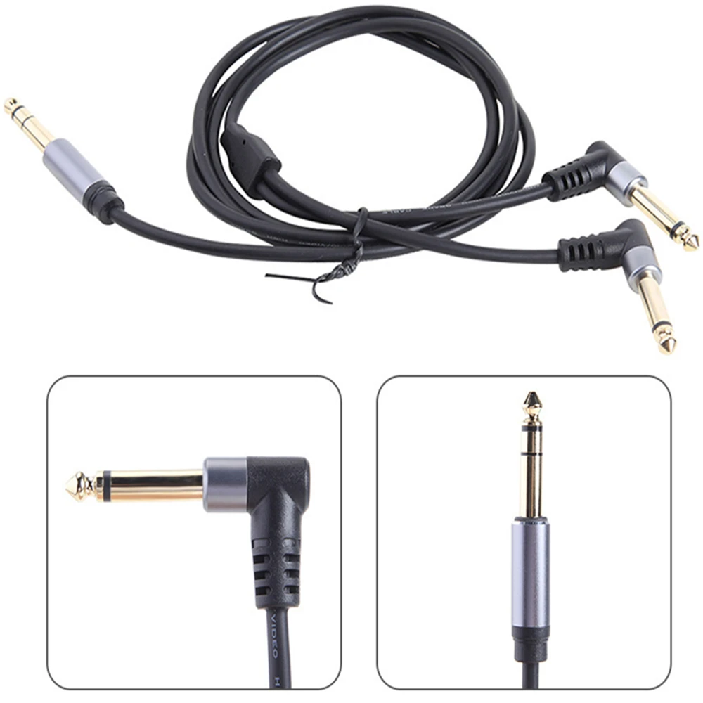 1/4 Cal TRS 6.35mm Stereo do Dual 1/4 Cal TS Mono 6.35 łamany kątowy jack Y Splitter kabel Audio do miksera głośnik wzmacniacz