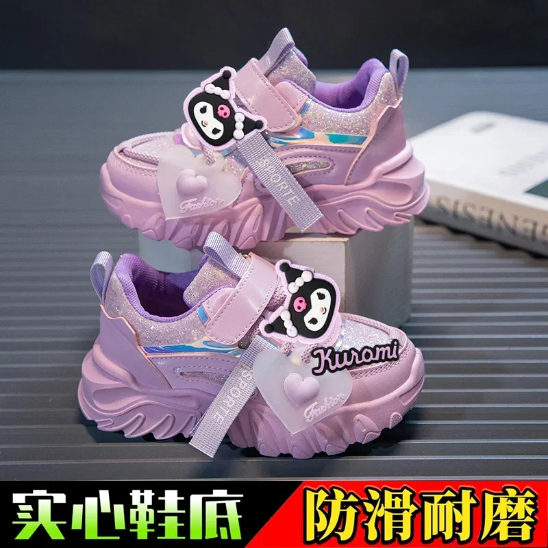 Sanrio hello kitty Sneakers girls high-top sports shoes kuromi spring and autumn new cartoon casual shoes children\'s board shoes