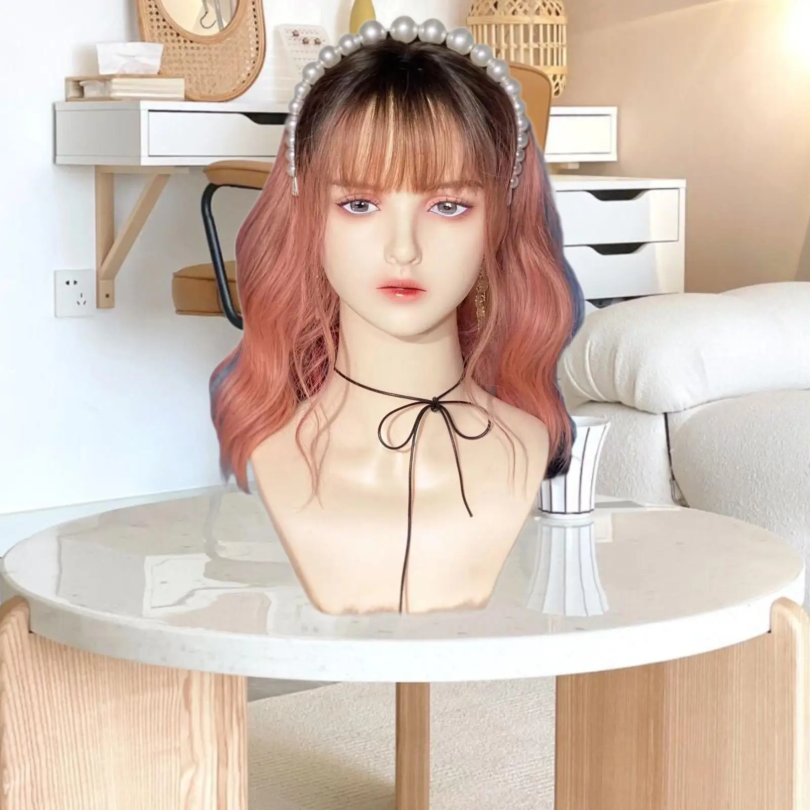 

Female Mannequin Head Wig Display Model Multipurpose Hat Display Rack Stable Wig