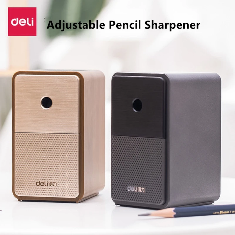 Deli Adjustable Pencil Sharpener with Long Lasting Blade Hand Crank Table Sharpeners Machine Stationery Office School stationery 