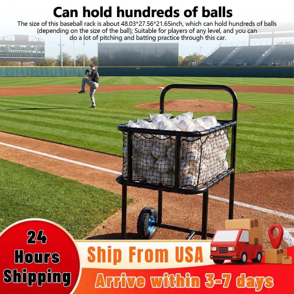 

Portable Tennis Ball Hopper with Wheels Tennis Ball Cart Holds Hundreds of Balls Suitable for Softball Pickleball & Baseball