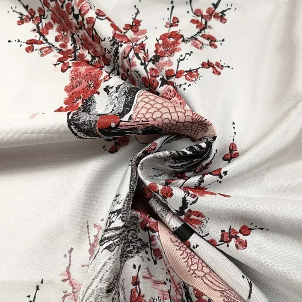 

Жаккардовая парча, окрашенная в пряже ткань в китайском стиле с узором журавля, осенне-зимняя ветровка, свитер, ткань для шитья своими руками