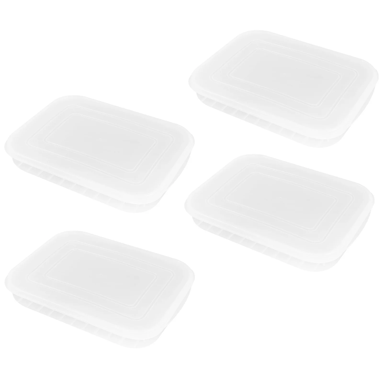 

4 Pcs Multipurpose Container Food Storage with Lid Bacon Solution Luncheon Meat PE For Fridge Fruit Holder