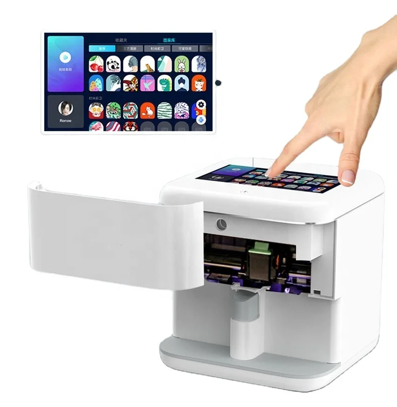 ANJOU DIY Nail Art Printing Machine Intelligent Manicure Robot 3D Nail Printer Machine