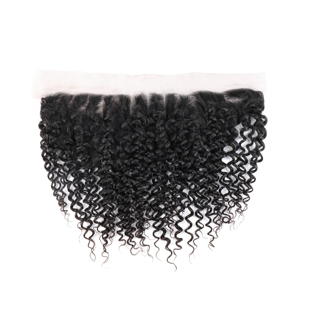 

13x4 Skinlike Transparent Lace Frontal Only Mongolian Curl Baby Hair Pre Plucked Swiss Lace Frontals Curl Human Hair Closure