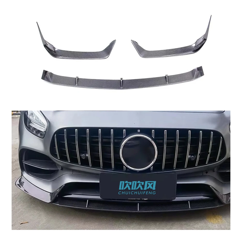 NEW High Quality Dry Carbon Fiber Body Kit Front Spoiler Splitter Bumper Lip Diffuser for Mercedes Benz AMG GT GTS GTC C190