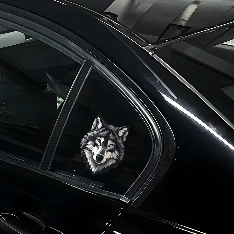 1개 트렌디 늑대 머리 스티커 - 방수 비닐 자연 포식자 그래픽 - 물병 노트북 자연 애호가 멋진 장식