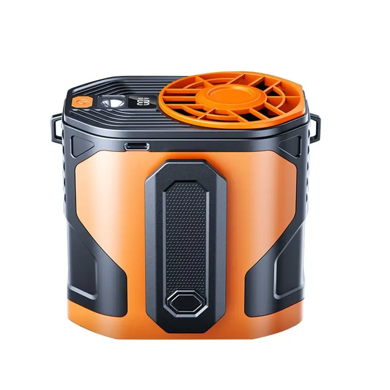 A40Z-Outdoor Portable Waist Fan Hanging Neck Fan Strong Wind With Power Bank LED Lighting For Sports Outdoor Working