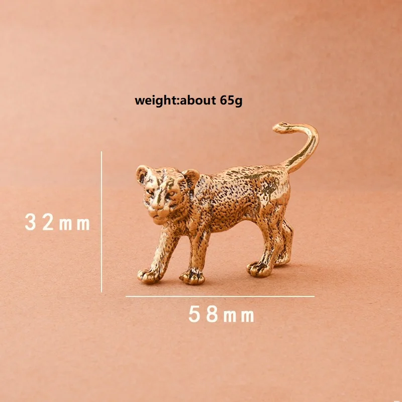 Lucky Leopard Cheetah Figurines Miniatures Desktop Ornaments Home Decorations Crafts Accessories Brass Cheetah Small Statue