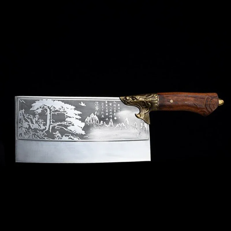 Cutting knife Longquan hand forged kitchen knife meat shop cut chicken duck fish bone  chef  commercial knives