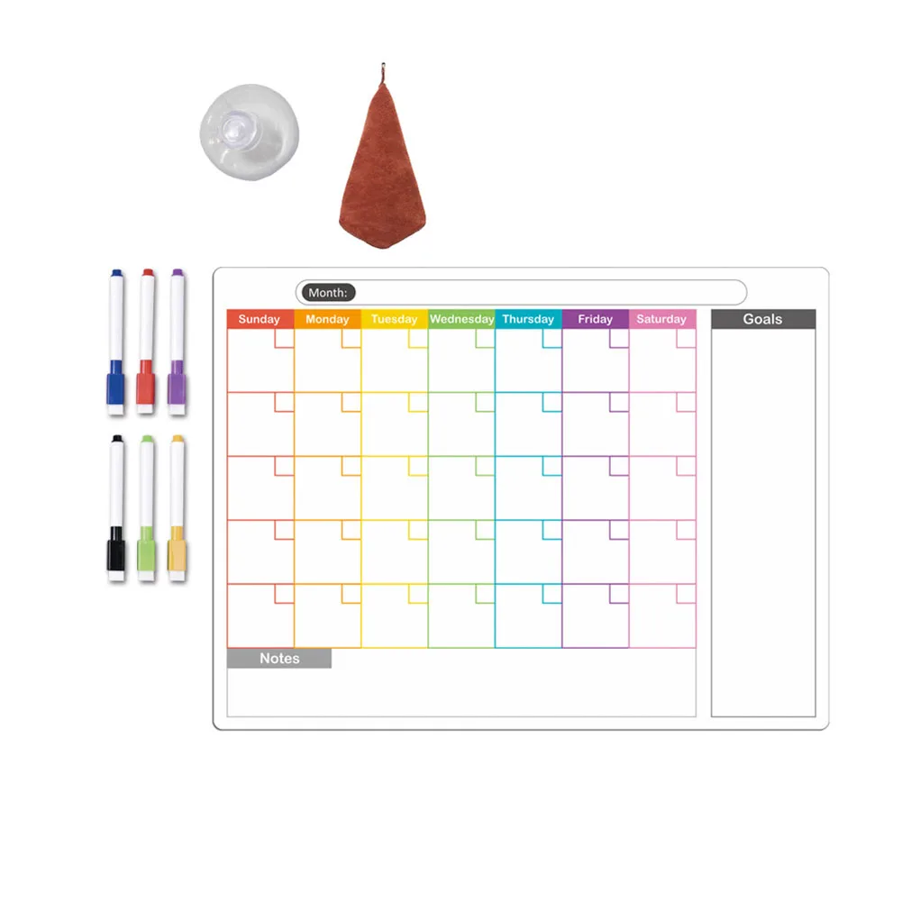 Magnetic Whiteboard Sticker for Fridge Clear Memo Set with Weekly Calendar Smooth Writing Easy to Clean and Stylish