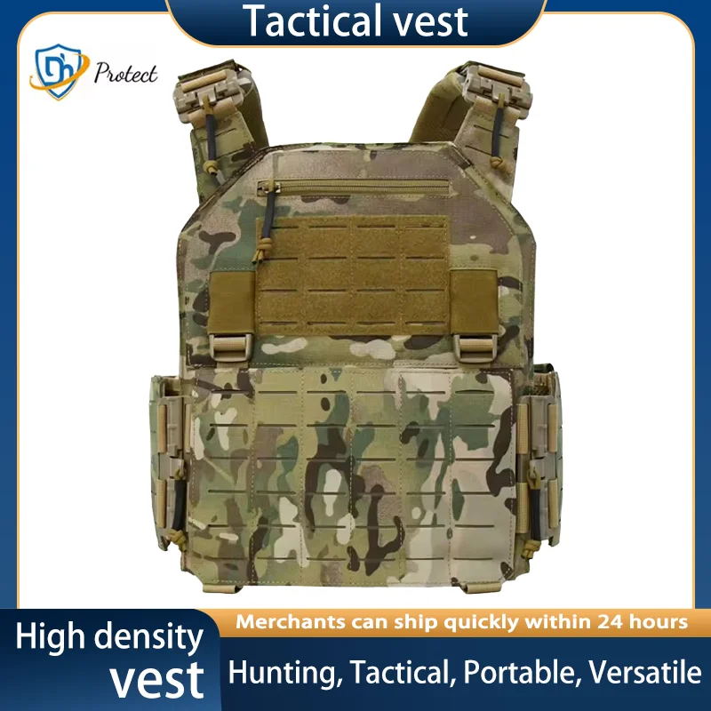 6094 Tactical Vest Military-Grade 1000D Nylon Laser-Cut MOLLE/PALS Quick-Detach System Stress Points for Combat/Outdoor