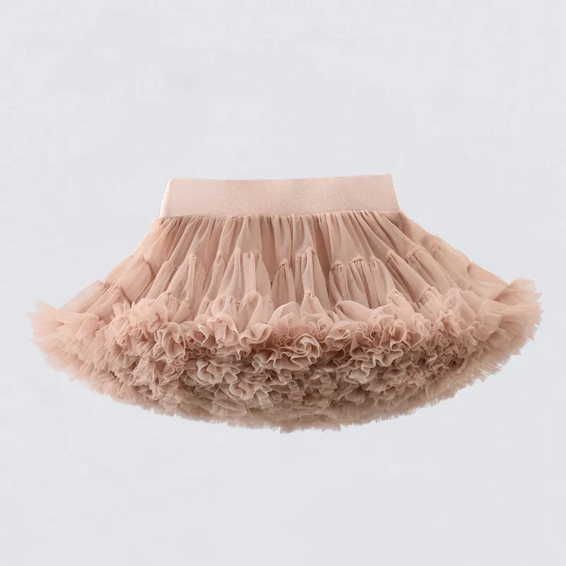 DE PEACH New Baby Girls Fluffy Tutu Skirt Children Princess Ballet Dance Skirts Toddler Kids Tulle Pettiskirt Girl Party Clothes
