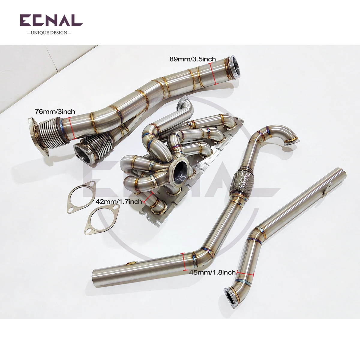 Ecnal for  S58 G80 G82 M3 M4 G87 M2 V-band Interface 3mm Thick SS304 High Horsepower Essential Manifold Kit