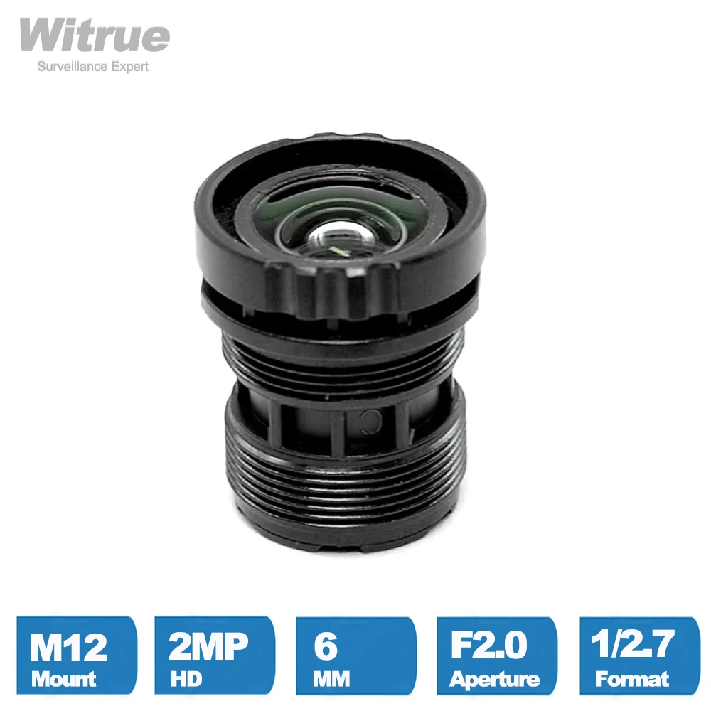 

Witrue HD объектив для видеонаблюдения 1080P 6 мм M12 с креплением и апертурой F2.0 формат 1/2,7 дюйма для камеры видеонаблюдения