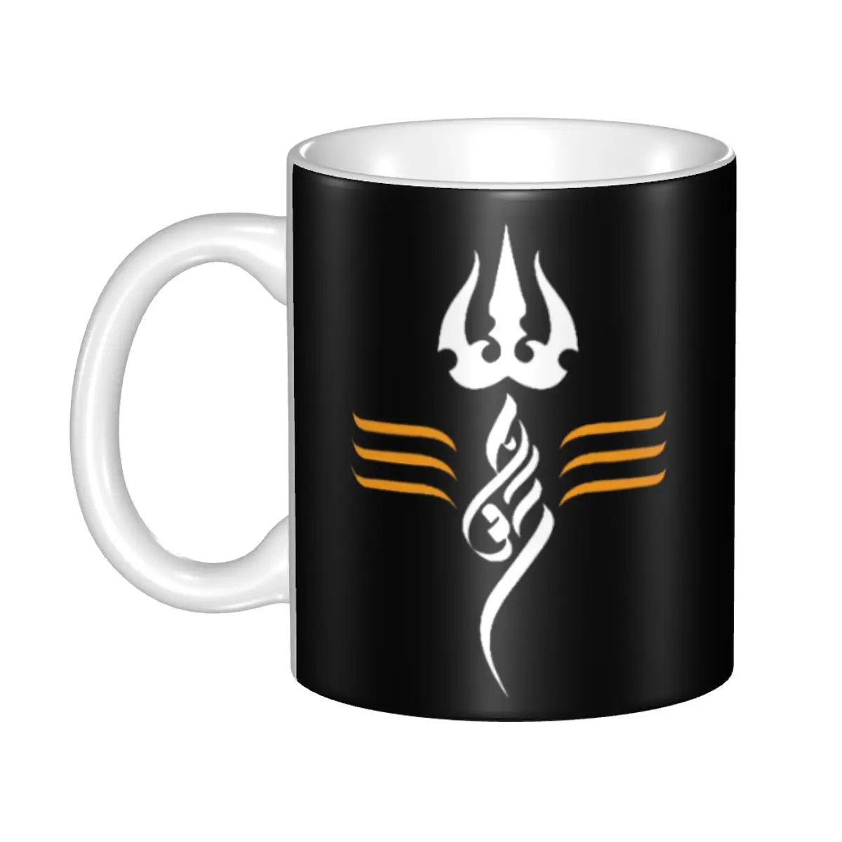 Customized Trident Of Shiva Classic Coffee Mug DIY Indian Symbol Ceramic Tea Milk Cups