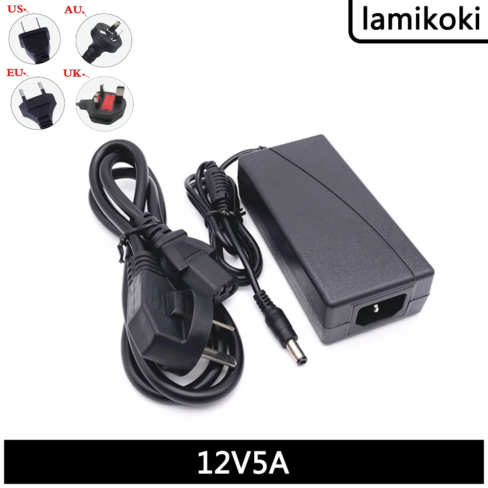 Suitable For Hard Disk Video Recorder Monitor All-in-one Power Adapter DC 12V 5A Power Cord Transformer 5.5*2.1MM