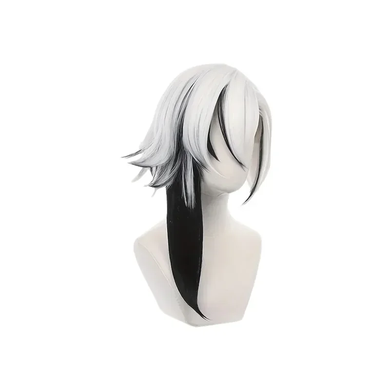 qwerrtyu. 123456 أنيمي جينشين تأثير Arlecchino شعر مستعار تأثيري طويل مختلط اللون مع ذيل حصان مقاومة للحرارة Synthetasdffghjk 98 #1