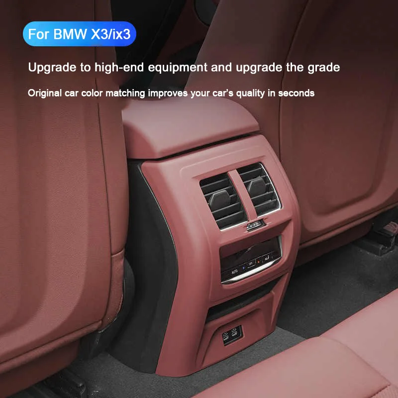 لسيارات BMW X3 X4 ix3 G08 G01 G02 2018-2024 ، ملحقات تغطية السيارة ، وحدة التحكم المركزية والعتاد التحول CD لوحة مسند الذراع غطاء صندوق غطاء الكسوة #3
