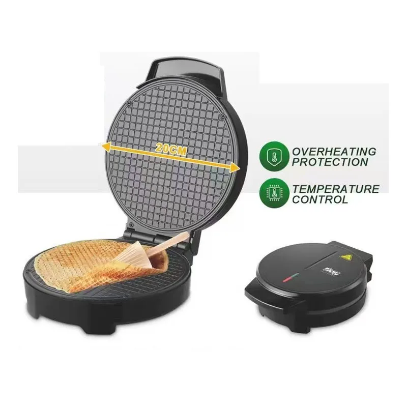 Automatic Temp Control Ice Cream Reel Machine, High End Breakfast Maker for Children's Crispy Waffles