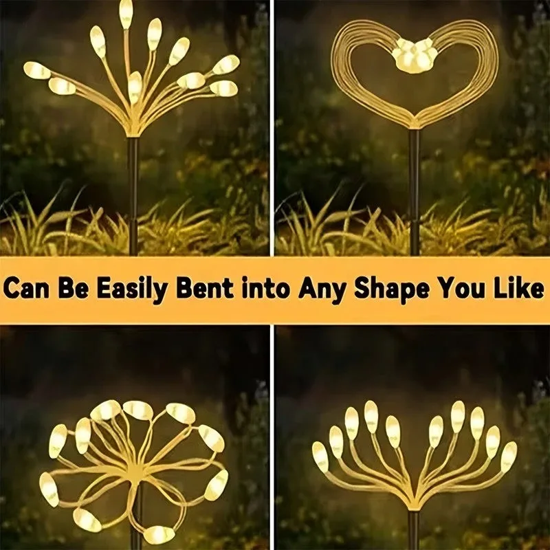60LEDs Light Solar Firework Lights Solar Copper Wire Light Solar Dandelion Light Outdoor Waterproof Garden Courtyard Decoration
