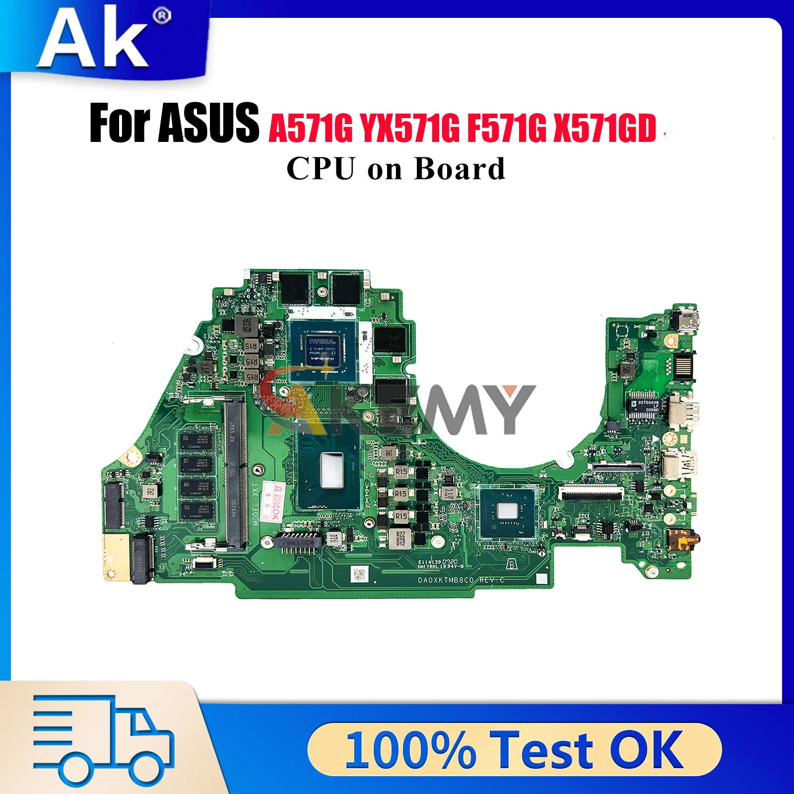 

X571GT Laptop Motherboard For ASUS VivoBook X571G FX571G X571GD K571G X571GT F571G A571G VX60G YX571G R571G Mainboard With CPU