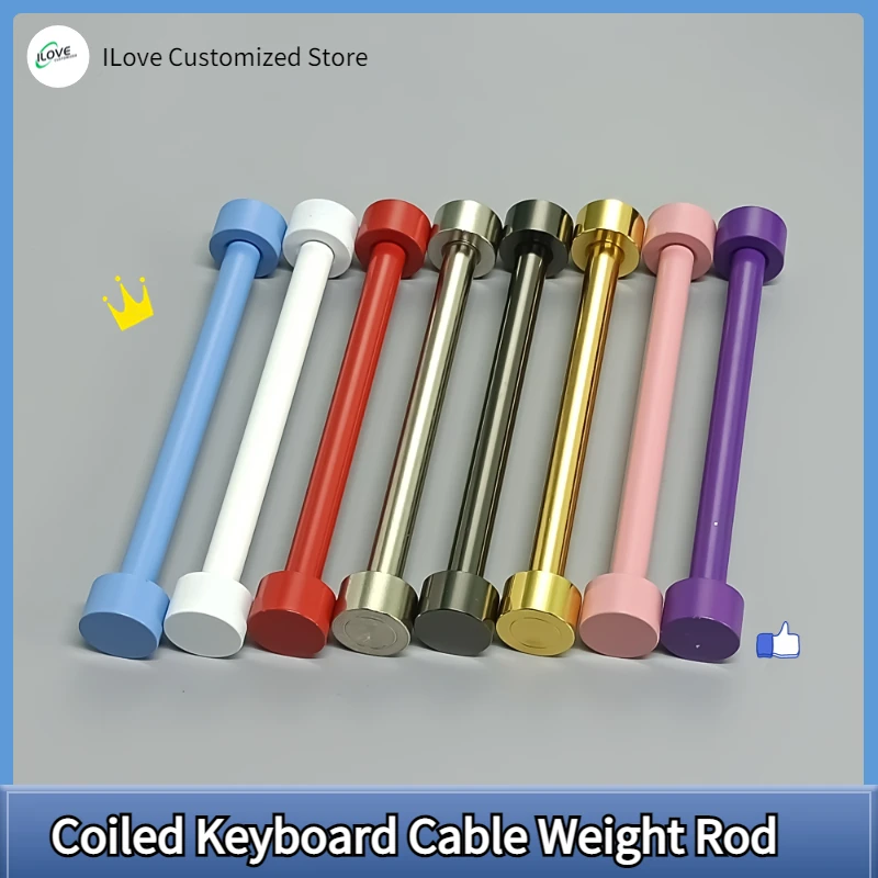 

Custom Coiled Keyboard Cable Protection Rod Coiled Keyboard Cable Weight Rod Reel Stick Cable Organizer