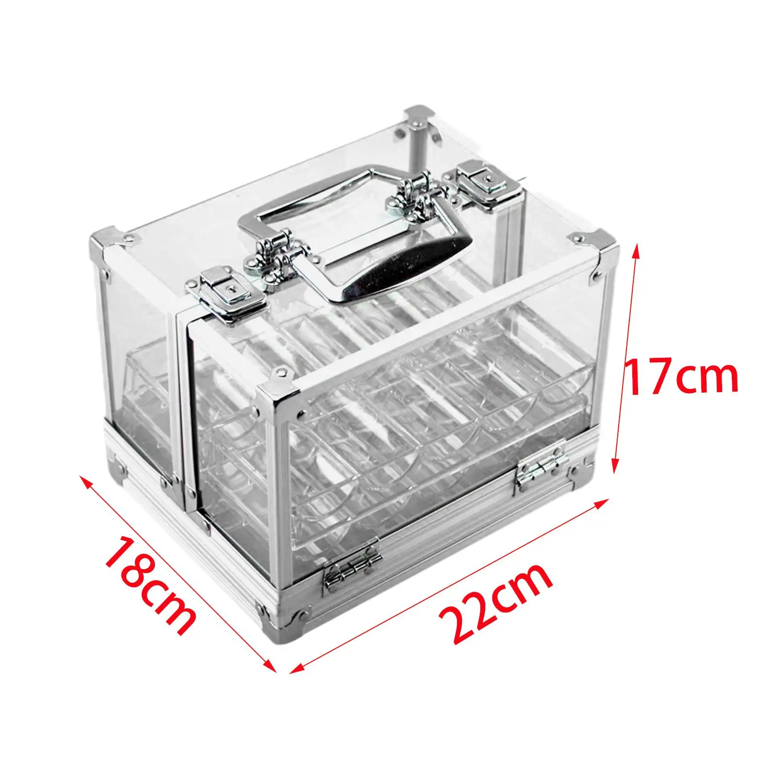 아크릴 칩 케이스, 600 칩 보관, 충격 방지 칩 캐리어, 음주 소품 파티 게임 여행 탁상 게임 게임 액세서리