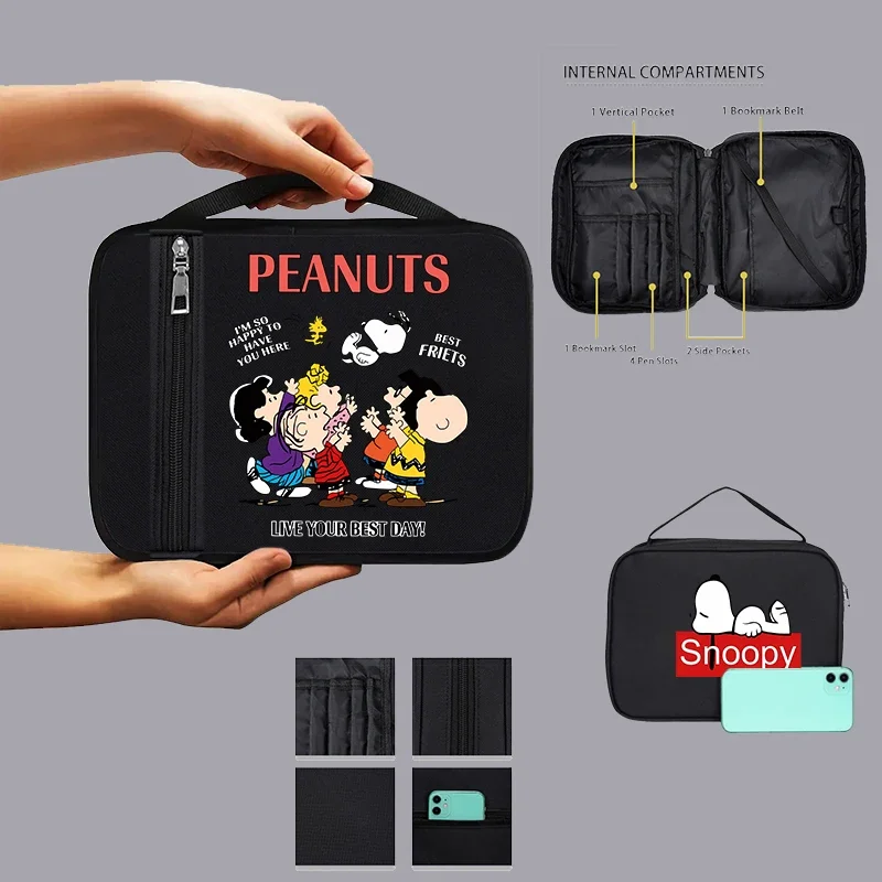 Snoopy Boy Girl Anime Cartoon Storage Bag Office Workers Student Commute Handbag Fashion Portable High Capacity Lunch bag Gift