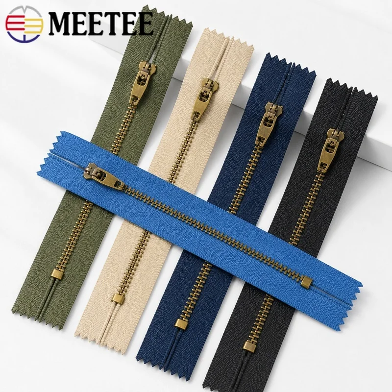 

10/20Pcs 4# 10-18cm Close End Metal Zipper Auto Lock Bags Jeans Pants Pocket Garment Sewing Zip Repair Kits Accessories Closure