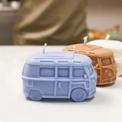 Kombi Camper Silicone Vela Mold, DIY Resina Epóxi Artesanato, Gesso, Aromaterapia Derramando, Decoração Home Presente