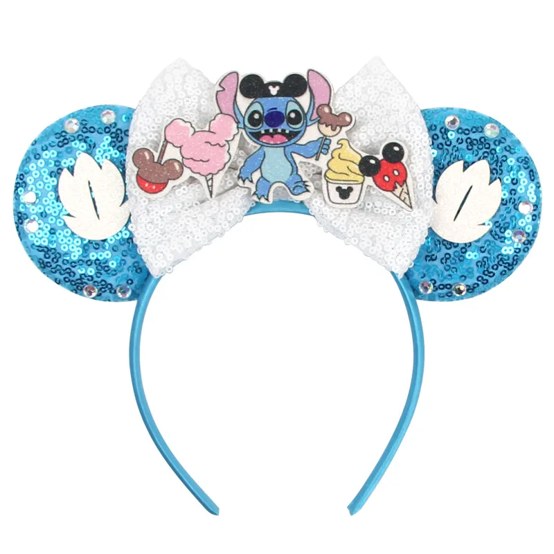 Stitch sequins, Mickey Mickey Mouse ear headbands, bow hair accessories, Disney amusement park decoration party headbands