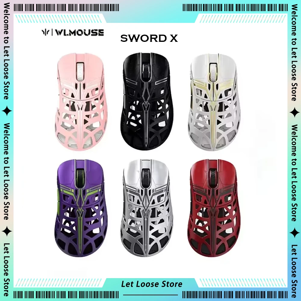 Wanling Wlmouse Sword X Mouse Wireless Dual Mode Low Delay PAW3950HS Light Weight Rgb Gamer Mouse Office Pc Accessories Gifts