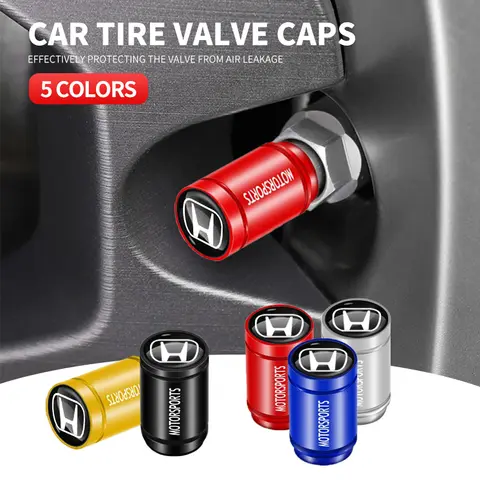 4Pcs 3D Aluminum Alloy Car Wheel Tire Air Valve Dust Caps Rim Accessories for Honda Mugen Power Civic Accord CRV Hrv Jazz