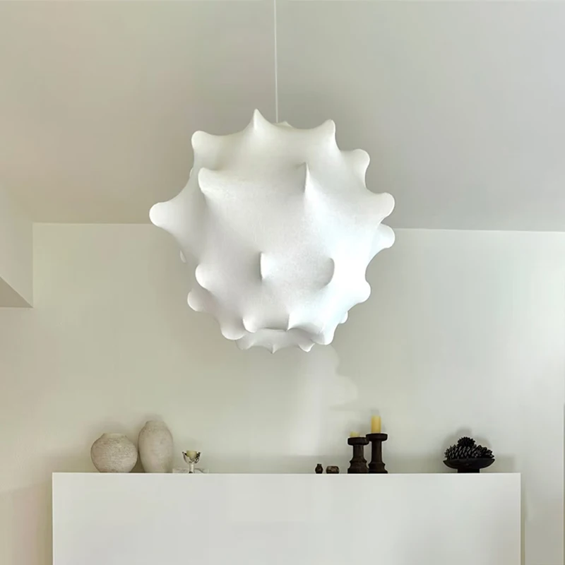 

Современная японская лампа Wabi Sabi кулон с шелковыми нитями, лампы для гостиной, столовой, спальни B & B, лофт, дизайнерская лампа, скандинавский домашний декор, люстра E27