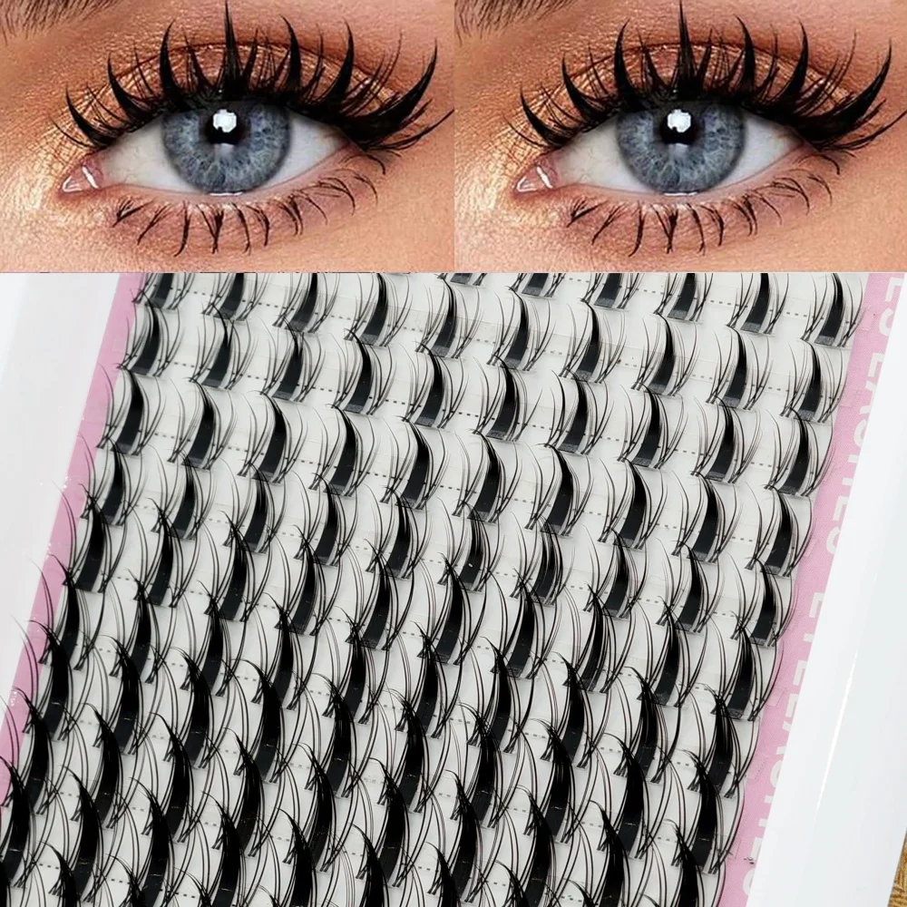 140 Stück Feenwimpern 8-18mm Segmentierte Künstliche Wimpern Natürlich Dick und Geschwungen Einfach für Anfänger – Detail 6