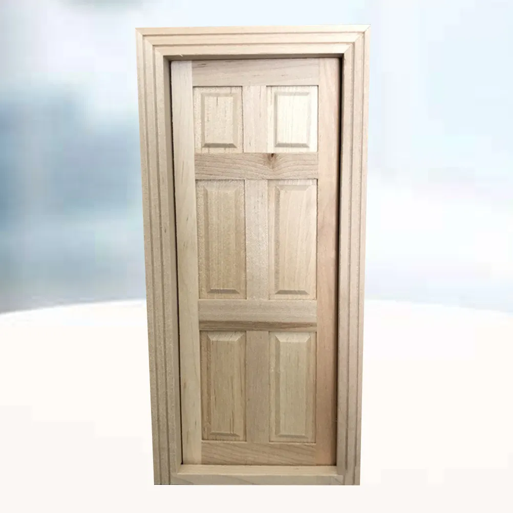 

Mini Solid Wood Door White Blank Lines DIY for Mini House Decoration Creative Furniture Accessories Kids Room Decor