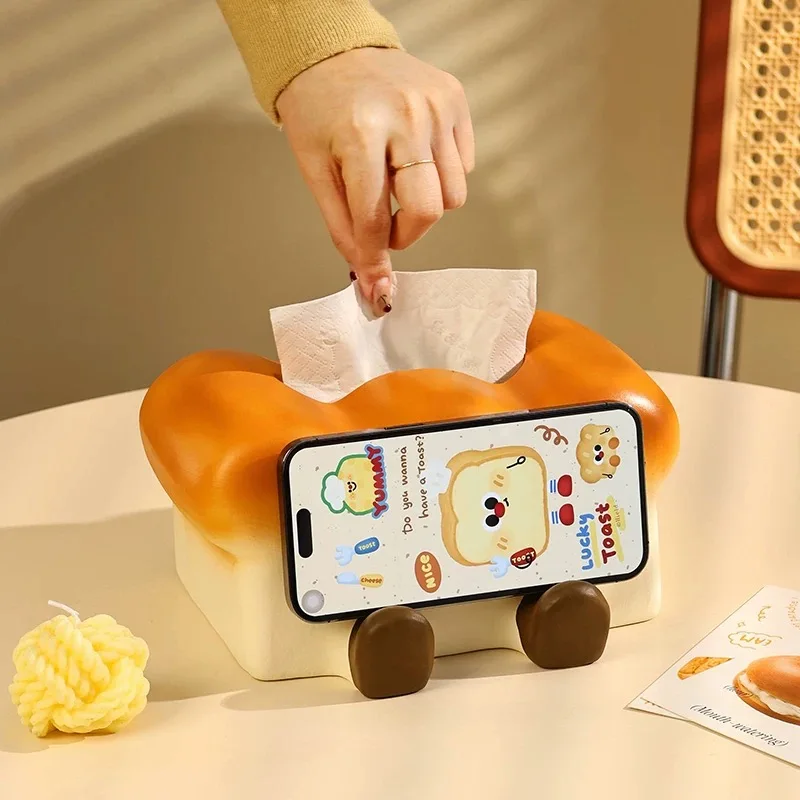 

Современная подставка для салфеток и держатель для телефона в виде тоста для гостиной и столовой, креативный милый декоративный дисплей-футляр