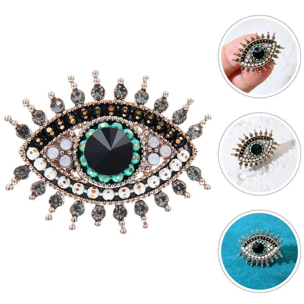 Demon Eye Brooch Brooches For Women Rhinestone Pin Clothes Metal Evil Lapel Internet Celebrity Boutonniere Pins