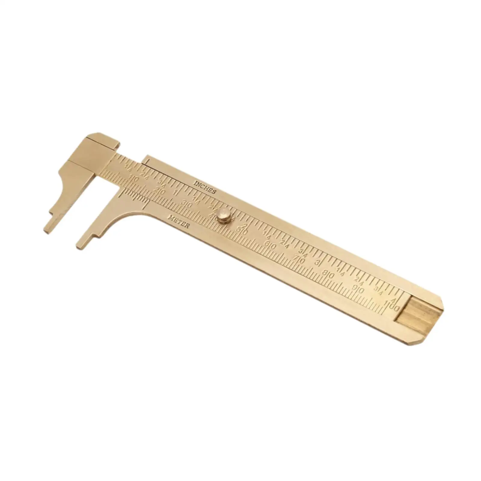 Metal Caliper Brass Sliding Gauge Compact Precision Ruler for Antique Collection Assessment and Jewelry Craft