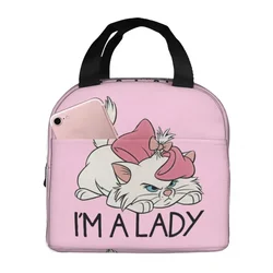 I'm A Lady Marie Aristocats Cute Cats Insulated Lunch Bag Large Lunch Container Cooler Bag Tote Lunch Box Picnic Food Handbags