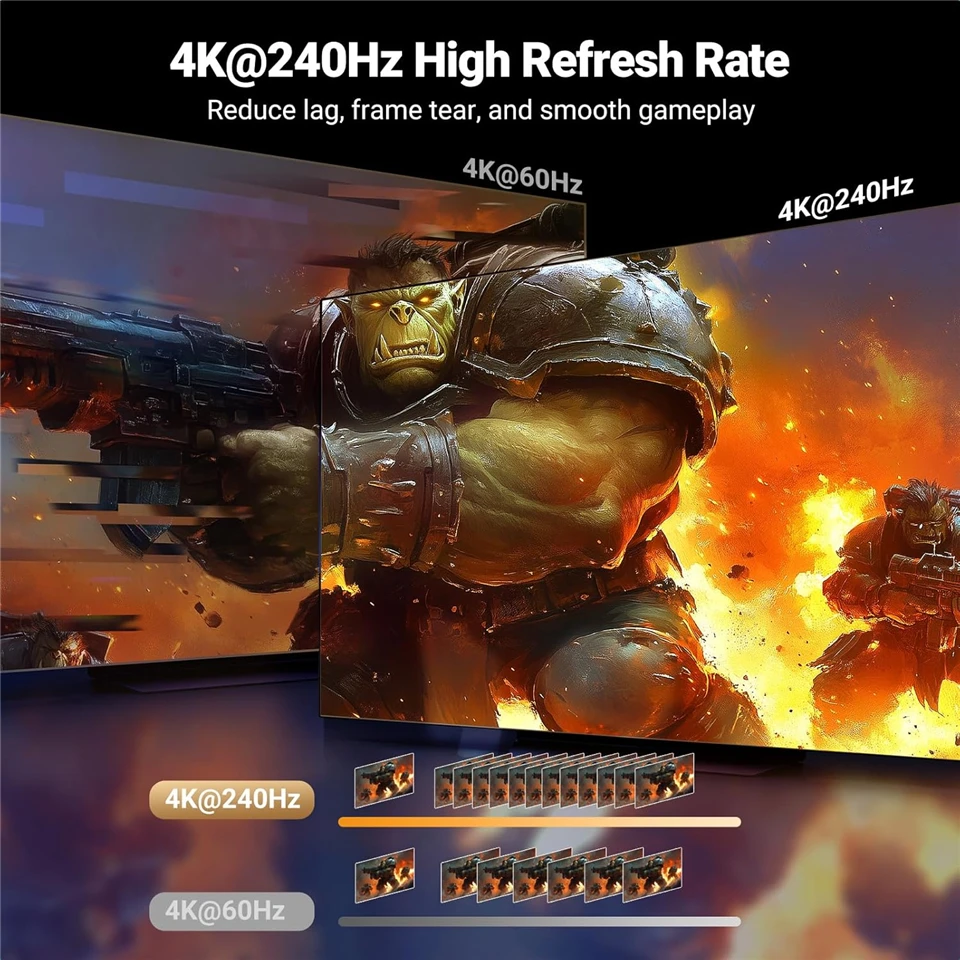 Navceker 8K HDMI 2.1 스위치 분배기 4K 240Hz 5포트 HDMI 2.1 스위처 (리모컨 포함) 5입력 1출력 PS5 Xbox Series X…
