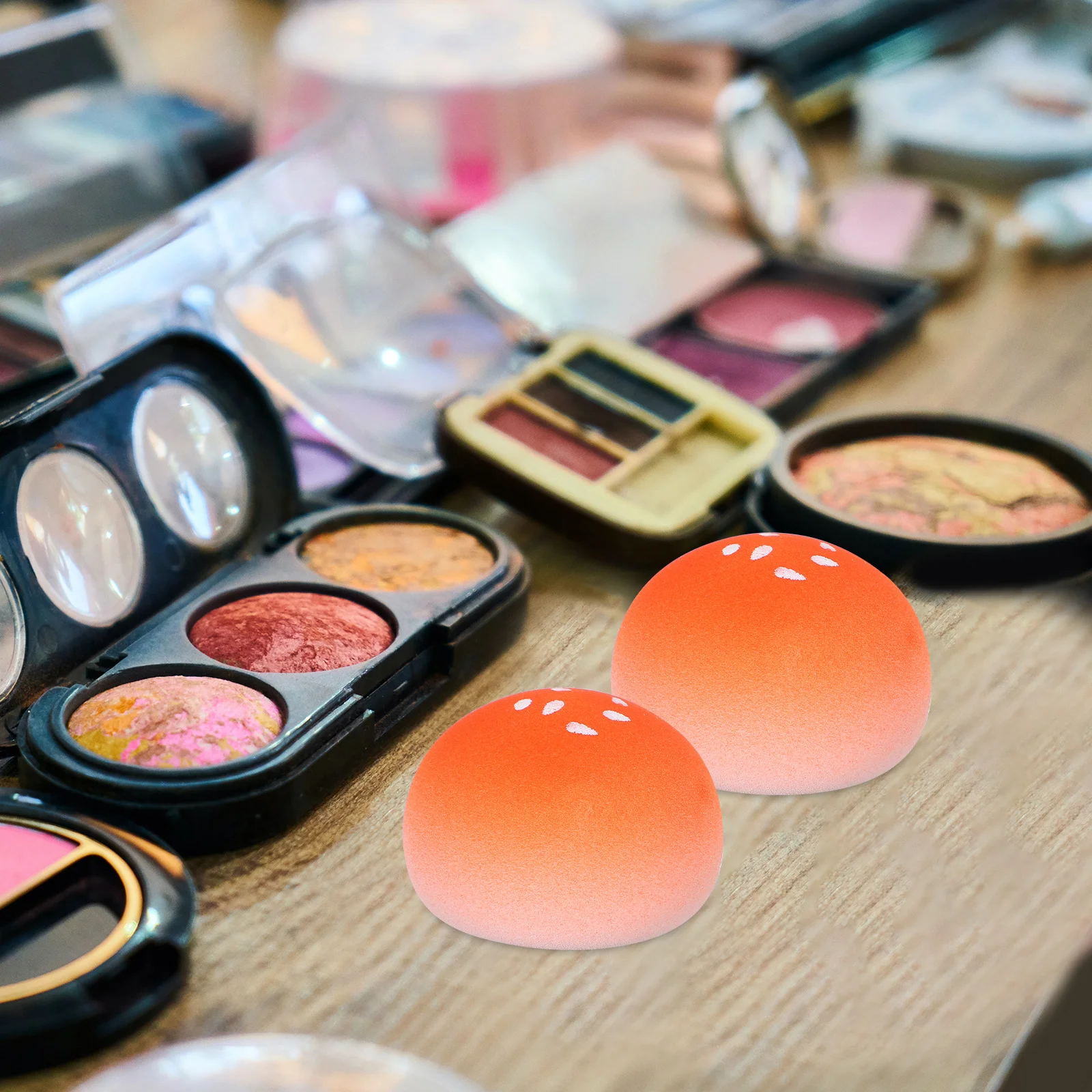 

2pcs Makeup Sponge Bread Shape Wet Dry Use Sensitive Skin Non Powder Absorbing Foundation Applicator Mini Powder