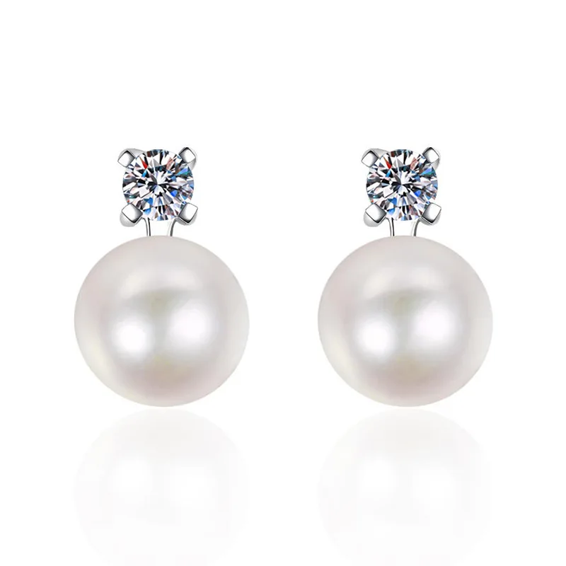 

New Luxury Fashion Elegant High Quality S925 Sterling Sliver D Color Moissanite Natural Pearl Earrings For Women Jewelry Gift