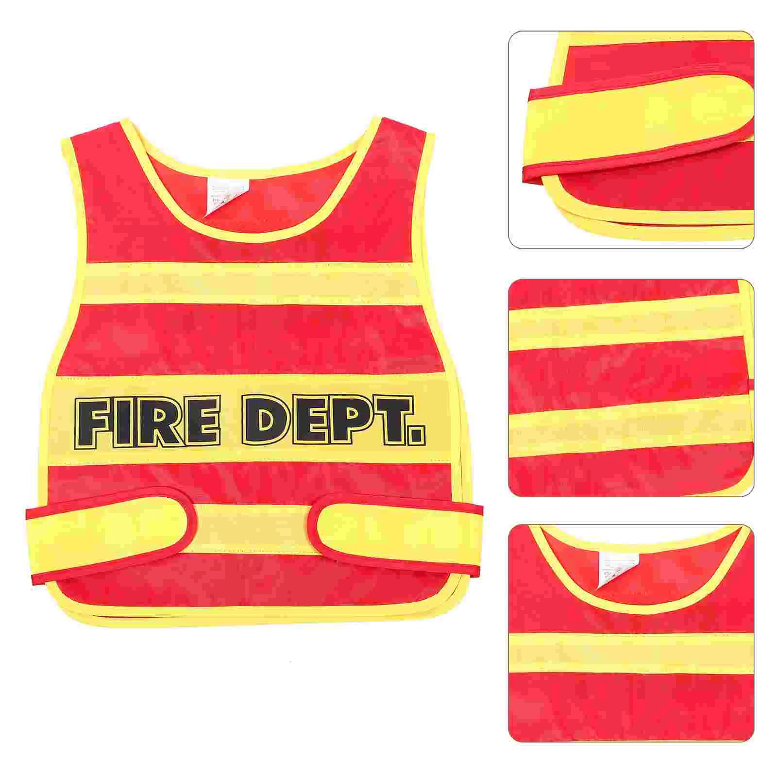 

Children Fire Uniform Cosplay Firefighter Vest Toddler Kids Makeup Costume Props Fabric