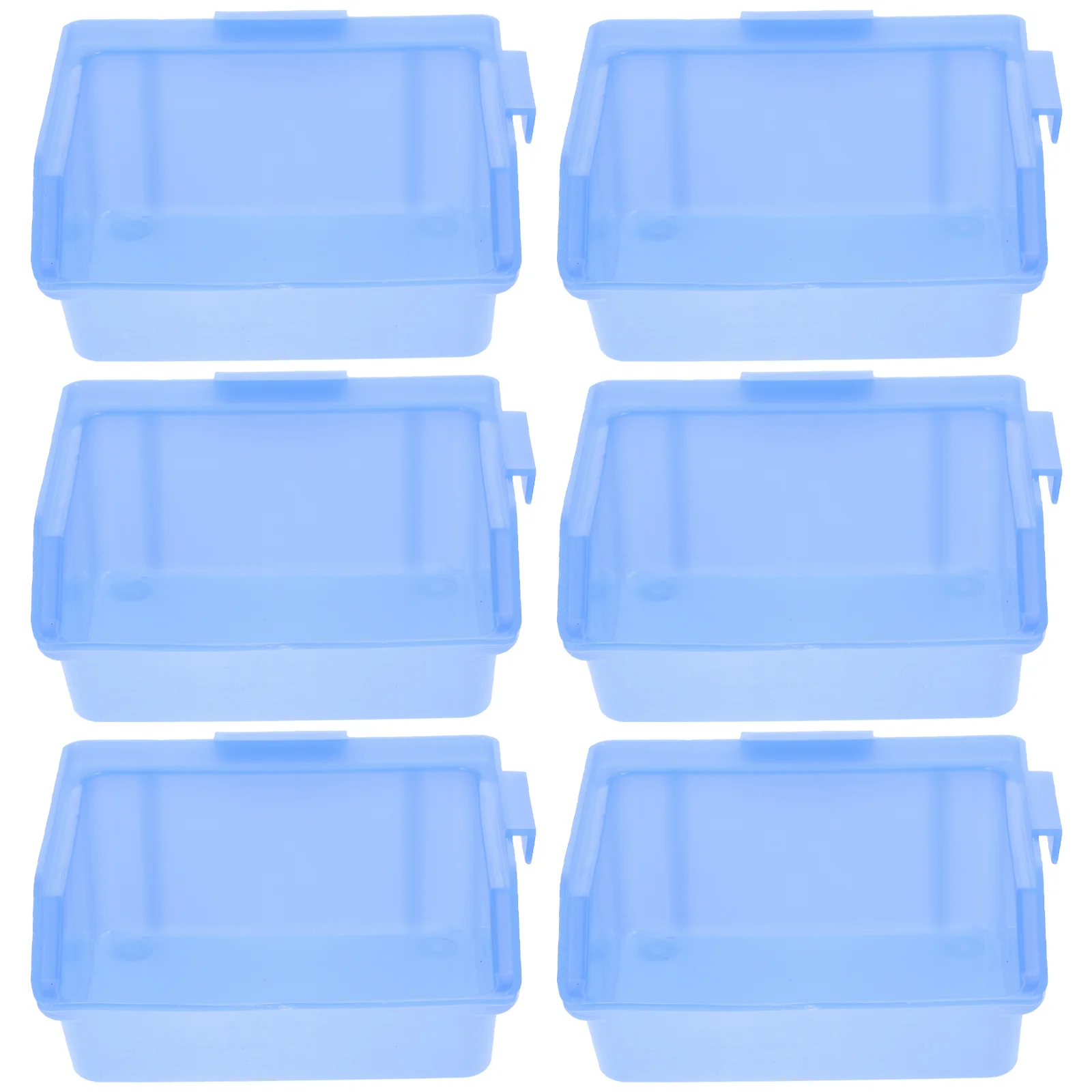 6 Pcs Storage Bins Hardware Accessories Box Case Container Warehouse Manicure Supplies Blue