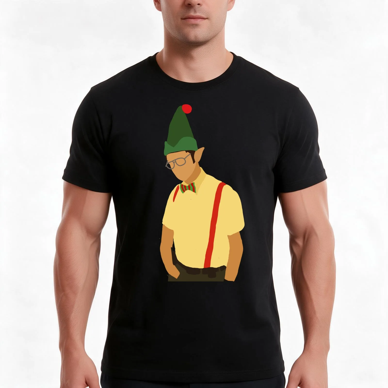 Elf Dwight Schrute The Office Christmas Holiday Episodes T-Shirt Summer Casual Cotton Tee Oversized Streetwear Tops